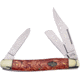 Frost Stockman Whiskey Resin Folding Knife, Mirror SS Clip/Sheepsfoot/Spey Blades, Whiskey Resin Handle, WTC-066WR