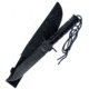 Frost Black Survival Knife, 14in Overall, 7.5in, Black SS Clip Point/Sawback Blade, Black Aluminum Handle, Nylon Sheath, HK6080-145B