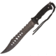 Frost Tac Assault Bowie Fixed Blade Knife, 10in, Sawback, Black, Rubber Handle FTA030B