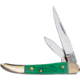 Frost Toothpick Crowing Rooster Folding Knife, Dark green, Dark green pick bone handle, CR-973DGPB