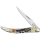 Frost Toothpick Mojave Bone Folding Knife, Mirror SS Long Clip Blade, Mojave Bone Handle, MB-109MB