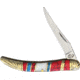 Frost Toothpick Silverhorse Folding Knife, Blue and red turquoise and pearl handle, SHS-109RBW