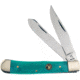 Frost Trapper Bone Folding Knife, 4.13in Closed, Mirror Stainless Clip/Spey Blades, Green Smooth Bone Handle, WT-312GSB