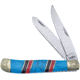 Frost Trapper Turquoise Folding Knife, Mirror finish stainless clip and spey blades, Turquoise, black, and red synthetic handle, CSW-108BL/F