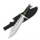 Frost Ultimate Warrior Bowie Fixed Blade Knife, 15in Overall, 9.5in Satin SS Clip Point Blade, Black Finger Grooved Pakkawood Handle, SS Guard And Pommel, Black Nylon Belt Sheath, Black, 18-171BPW