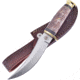 Frost Wigwam Skinner Knife, 5.5 satin finish stainless skinner blade, Brown sculpted bone handle, CW-6111BKB
