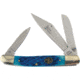 Frost Wrangler Steel Warrior Folding Knife, Cancun blue jigged bone handle, SW-112CBJ