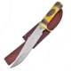 Frost Young Deer Bowie Yellow Bone Knife, Chipaway, 12.25in Overall, 7.25in Satin SS Clip Point Blade, Brass Guard, Yellow Bone And Pakkawood Handle, Brown Leather Sheath, CW-601YB