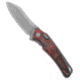 G&amp;G Hawk G&amp;G Hawk Custom Talon Flipper Knife Carbon Fiber- Lava, Black/Red, Bohler M390, adult, BHQ-228734