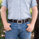 Galco 1 1/2in Center Post Flat Back Buckle Pants Belt, Black/Red Thread, 42in, PB20-42RB-CPN1