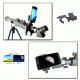 700mm X 60mm Refractor Telescope and Smartphone Photo Adapter Kit, Black