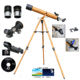 Galileo 800mm x 60mm Erect Image Prism Refractor Telescope w/ Smartphone Adapter, Wood Grain, SS-G860WG