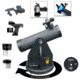 Galileo G-SPA 500mm x 80mm Table Top Dobsonian Reflector Telescope w/Smartphone Adapter, Black, NSN N, SS-G80DB