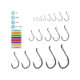 Gamakatsu 0 Octopus Hook, Barbed, Needle Point, Ringed Eye, NS Black, Size 8/0, 6 per Pack, 2418