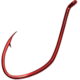 Gamakatsu Big River Bait Hook, Needle Point, Wide Gap, Offset, All Purpose, Up Eye, Red, Size 4/0, 6 per Pack, 225314