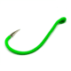 Gamakatsu Octopus Hook, Barbed, Needle Point Ringed Eye, Fluorescent Green, Size 2, 6 per Pack, 02609-LG