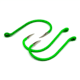 Gamakatsu Octopus Hook, Barbed, Needle Point Ringed Eye, Fluorescent Green, Size 2, 6 per Pack, 02609-LG