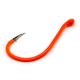 Gamakatsu Octopus Hook, Barbed, Needle Point Ringed Eye, Fluorescent Orange, Size 1, 6 per Pack, 02610-OR