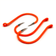 Gamakatsu Octopus Hook, Barbed, Needle Point Ringed Eye, Fluorescent Orange, Size 1, 6 per Pack, 02610-OR