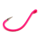 Gamakatsu Octopus Hook, Barbed, Needle Point Ringed Eye, Fluorescent Pink, Size 1/0, 5 per Pack, 02611-P