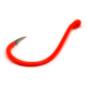Gamakatsu Octopus Hook, Barbed, Needle Point Ringed Eye, Fluorescent Red, Size 1/0, 5 per Pack, 02611-FR