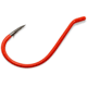 Gamakatsu Octopus Hook, Barbed, Needle Point Ringed Eye, Fluorescent Red, Size 1/0, 5 per Pack, 02611-FR