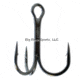 Gamakatsu Treble Hook, Needle Point, Round Bend, 2X Heavy Wire, NS Black, Size 1, 7 per Pack, 57410