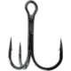 Gamakatsu Treble Hook, Needle Point, Round Bend, 2X Heavy Wire, NS Black, Size 4, 11 per Pack, 57408