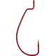Gamakatsu Worm Hook, Needle Point, Extra Wide Gap Offset, Ringed Eye, , Red, Size 4, 6 per Pack, 58308