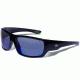 Gargoyles Wrath Sunglasses w/ Black Frame, Smoke Polarized w/Blue Mirror Lens GAR10700042