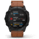 Garmin Fenix 6X Sapphire Multisport GPS Smartwatch, Black DLC w/Brown Leather Band, 010-02157-13