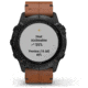 Garmin Fenix 6X Sapphire Multisport GPS Smartwatch, Black DLC w/Brown Leather Band, 010-02157-13