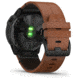 Garmin Fenix 6X Sapphire Multisport GPS Smartwatch, Black DLC w/Brown Leather Band, 010-02157-13
