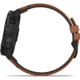 Garmin Fenix 6X Sapphire Multisport GPS Smartwatch, Black DLC w/Brown Leather Band, 010-02157-13