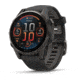 Garmin fenix 8 AMOLED 43mm GPS Watch, Sapphire, Carbon Gray DLC Titanium with Black/Pebble Gray Silicone, 010-02903-20