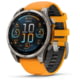 Garmin fenix 8 AMOLED 47mm GPS Watch, Sapphire, Titanium with Spark Orange/Graphite Silicone Band, 010-02904-10