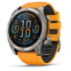 Garmin fenix 8 AMOLED 51mm GPS Watch, Sapphire, Titanium with Spark Orange/Graphite Silicone Band, 010-02905-10