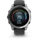 Garmin fenix E AMOLED 47mm GPS Watch, Stainless Steel with Black Silicone Band, 010-03025-02