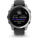 Garmin fenix E AMOLED 47mm GPS Watch, Stainless Steel with Black Silicone Band, 010-03025-02