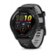 Garmin Forerunner 265 Watch, Black Bezel and Case w/ Black/Powder Gray Silicone Band, 010-02810-00
