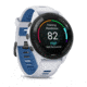 Garmin Forerunner 265 Watch, Black Bezel w/ Whitestone Case and Whitestone/Tidal Blue Silicone Band, 010-02810-01