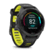 Garmin Forerunner 265S Watch, Black Bezel and Case w/ Black/Amp Yellow Silicone Band, 010-02810-03