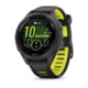 Garmin Forerunner 265S Watch, Black Bezel and Case w/ Black/Amp Yellow Silicone Band, 010-02810-03