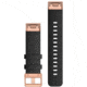 Garmin Quick Fit 20 Watch Band, Heathered Black Nylon w/ Rose Gold, 20 mm, 010-12874-00