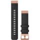 Garmin Quick Fit 20 Watch Band, Heathered Black Nylon w/ Rose Gold, 20 mm, 010-12874-00