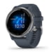 Garmin Venu 2 Watch, Silver Stainless Steel Bezel with Granite Blue Case and Silicone Band, Silver/Blue Granite, 010-02430-00