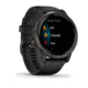 Garmin Venu 2 Watch, Slate Stainless Steel Bezel with Black Case and Silicone Band, Slate/Black, 010-02430-01