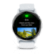 Garmin Venu 3 Watch, Silver Stainless Steel Bezel w/ Whitestone Case and Silicone Band, 010-02784-00