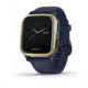 Garmin Venu SQ GPS Smartwatch - Music Edition, Light Gold Aluminum Bezel with Navy Case and Silicone Band, 010-02426-02