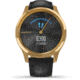 Garmin Vivomove 3 Luxe Hybrid Smartwatch w/Leather Band, 24K Gold/Black, 010-02241-02
